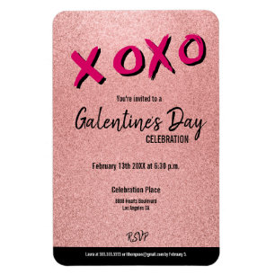 Imán Valentine de la Rosa Purpurina de Oro Galentine