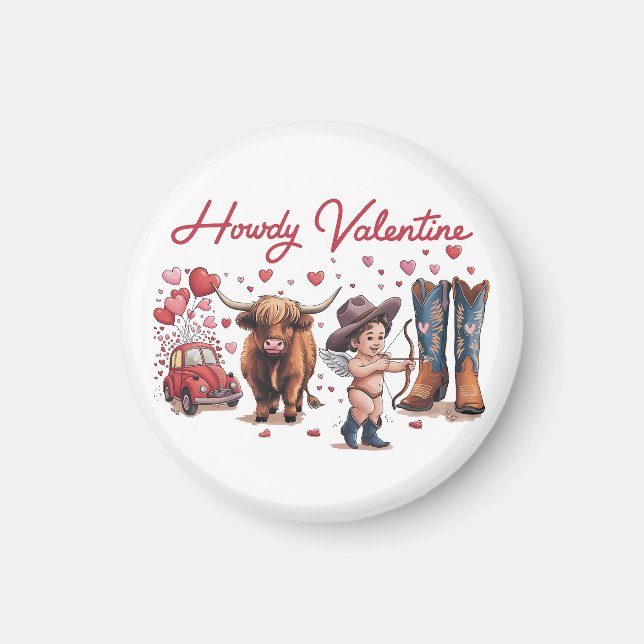 Imán Valentine Gift | Howdy Valentine (Frente)