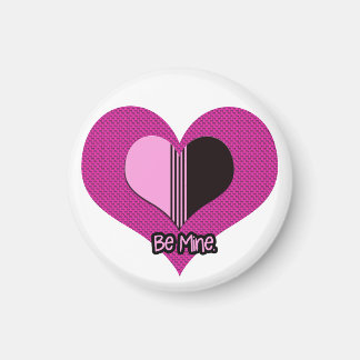 Imán Valentine Heart Pink and Black Be Mine