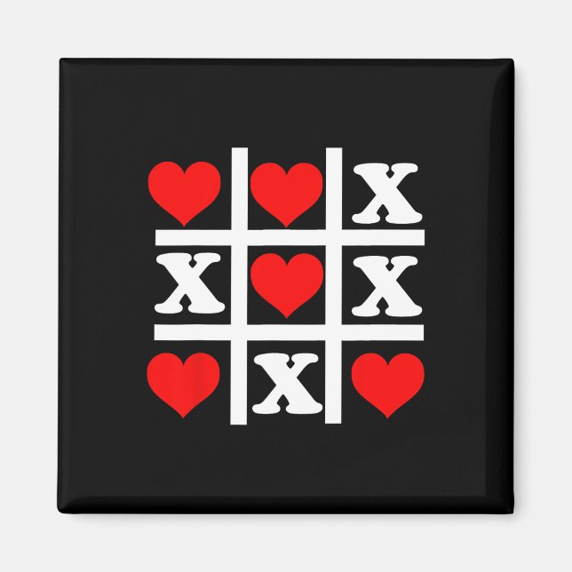 Imán Valentine Heart Tic Tac Toe (Frente)