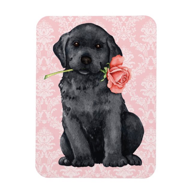 Imán Valentine Rosa Black Lab (Vertical)