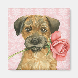 Imán Valentine Rosa Border Terrier