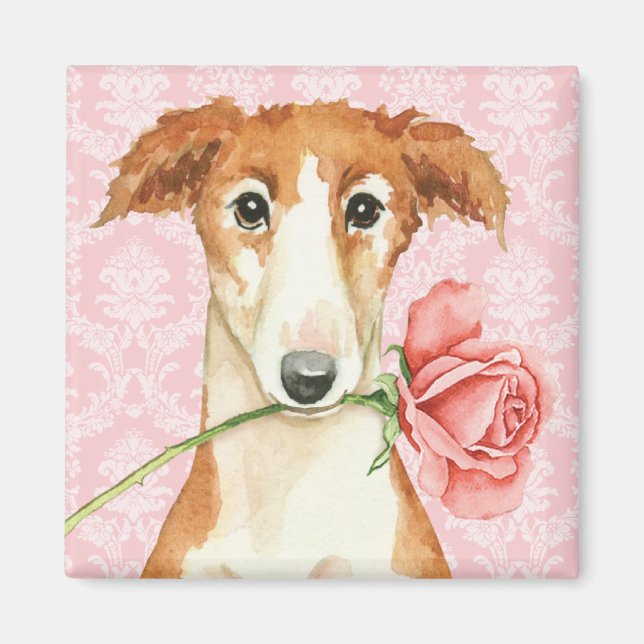 Imán Valentine Rosa Borzoi (Frente)