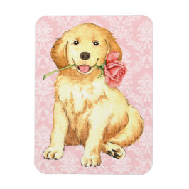 Imán Valentine Rosa Golden Retriever