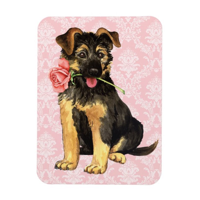 Imán Valentine Rosa GSD (Vertical)