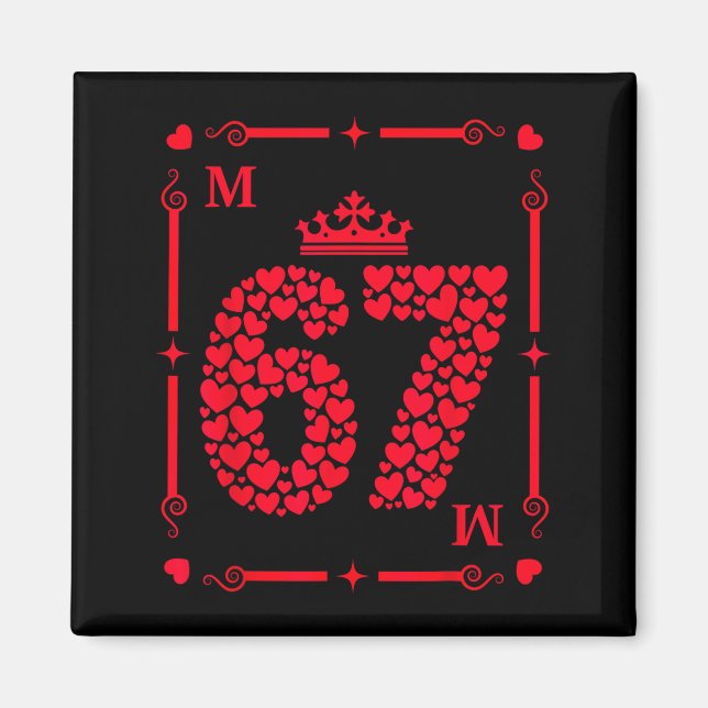 Imán Valentine’s Day 67 Filled With Hearts Card Six Sev (Frente)