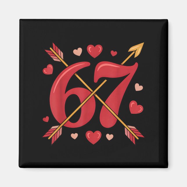 Imán Valentine’s Day 67 Meme Filled With Hearts Funny S (Frente)