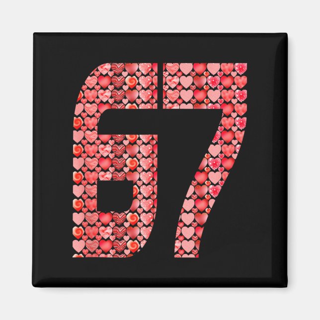 Imán Valentine’s Day 67 Meme Filled With Hearts Funny S (Frente)