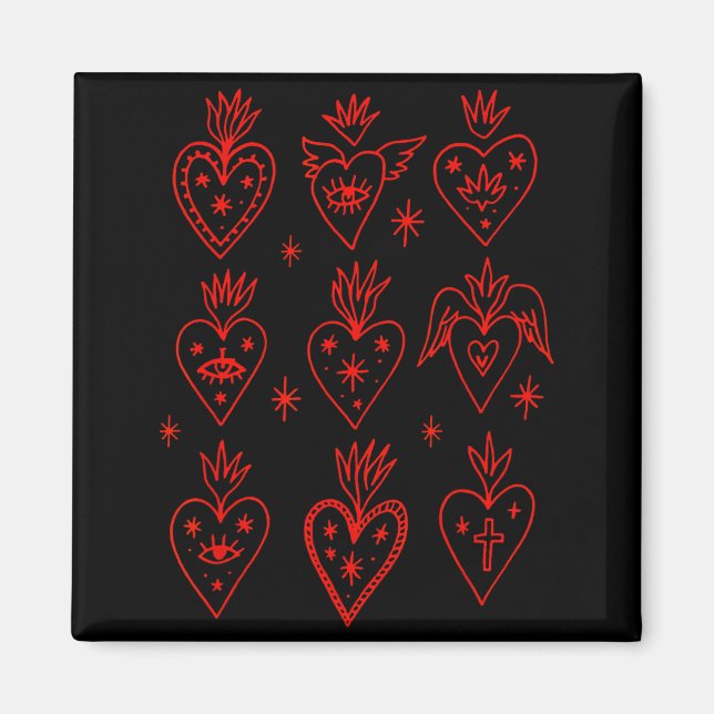 Imán Valentine’s Day Mexican Milagro Gothic Goth Sacred (Frente)