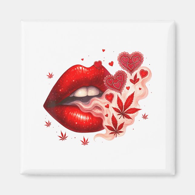 Imán Valentine’s Day Weed Lover Stoner Babe  (Frente)