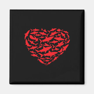 Imán Valentine Sharks Heart Sea Animal Lover Ocean Wild