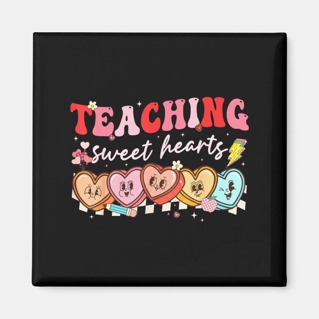 Imán Valentine Teaching Sweet Hearts Teacher Men Women  (Frente)