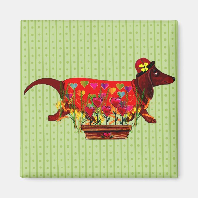 Imán Valentine Weiner Dog (Frente)