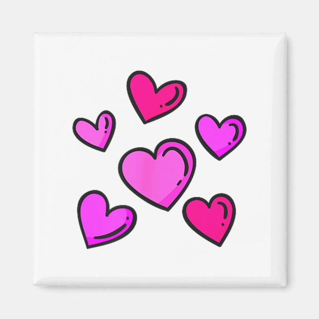 Imán Valentines Day Hearts Love Graphic  (Frente)