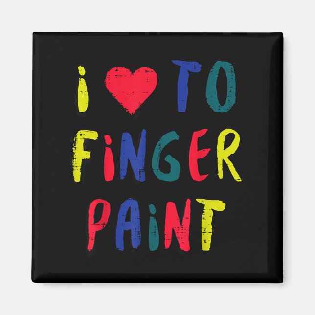 Imán Valentines Day I Love To Finger Paint Matching Cou (Frente)