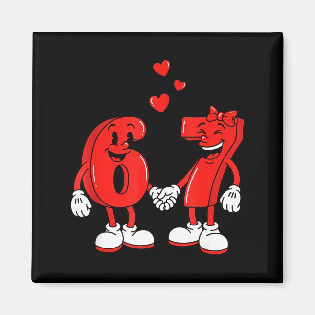 Imán Valentine's Day Six Seven Hearts 6 7 Meme Gen Alph (Frente)