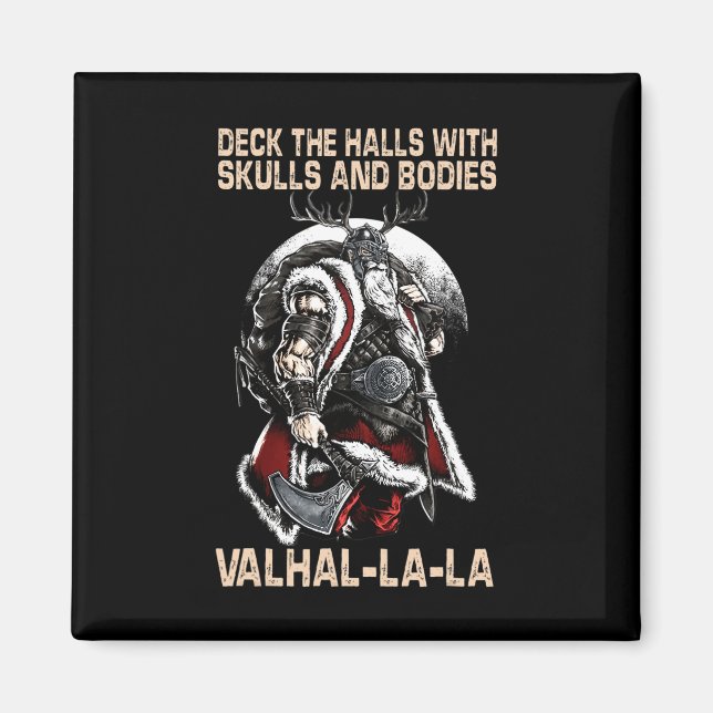Imán Valhalla-La Deck, con calaveras y cuerpos (Frente)