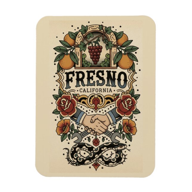 Imán Valle Central de Fresno California (Vertical)
