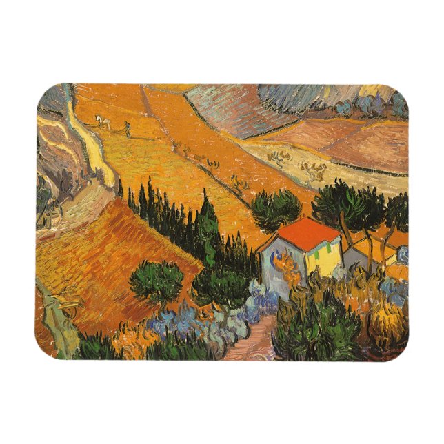 Imán Valle con labrador de Vincent van Gogh (Horizontal)