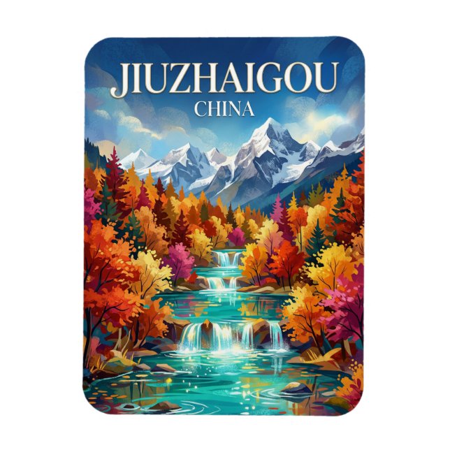 Imán Valle de Jiuzhaigou China (Vertical)