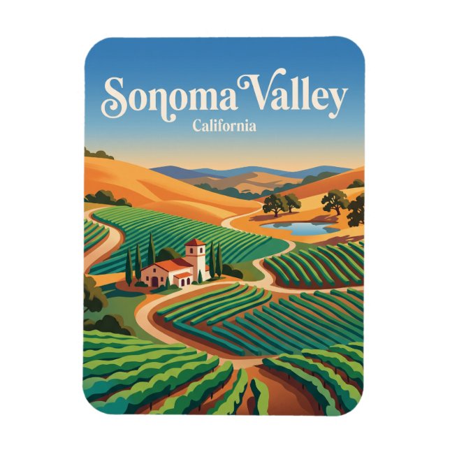 Imán Valle de Sonoma California (Vertical)