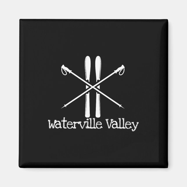 Imán Valle de Waterville Rustic Esquís Polos de Esquí (Frente)