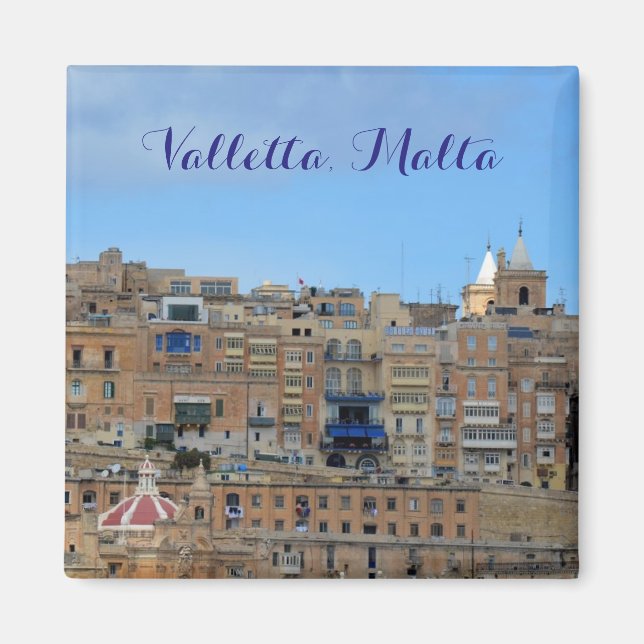 Imán Valletta, Malta Travel Magnet (Frente)