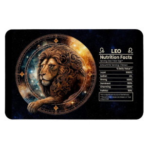 Imán Valor nutricional con tema Leo