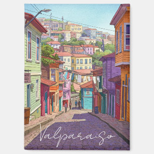 Imán Valparaiso Chile Postcard Watercolor