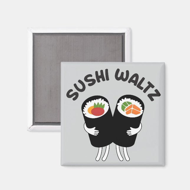 Imán Vals de Sushi con Texto (Anverso/Reverso)