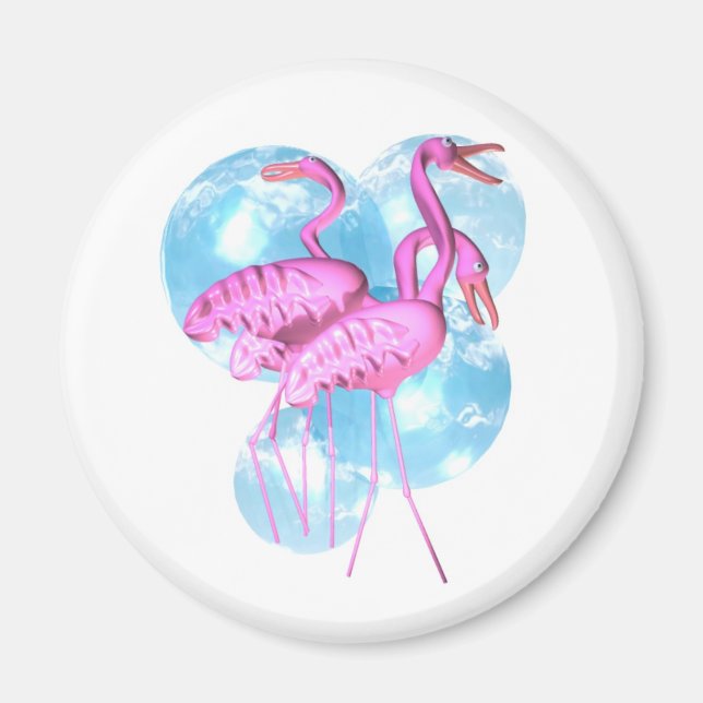 Imán Valxart Three Pink flamingo stand in water (Frente)