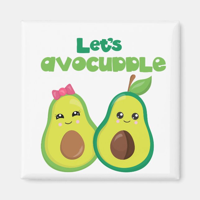 Imán Vamos a Avocuddle Aguacate Dulce Pareja de Amor (Frente)