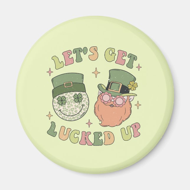 Imán Vamos a dejarnos engañar - Funny Leprechaun Clover (Frente)