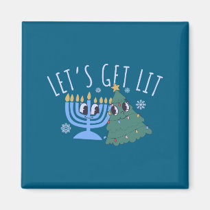 Imán Vamos a Encender Chrismukkah Hanukkah Navidad Coin