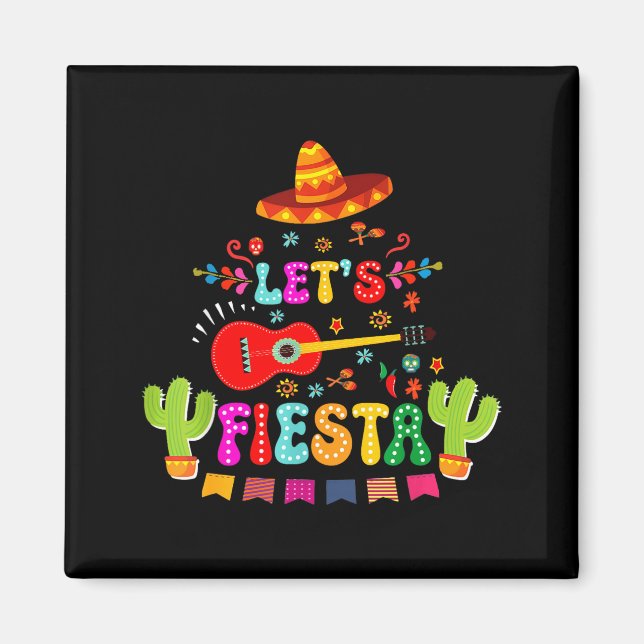 Imán Vamos a fiesta cinco de mayo divertida fiesta mexi (Frente)