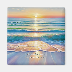 Imán Vamos a hacer olas Costa Océano Atardecer Foto per