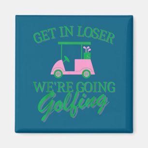 Imán Vamos a jugar golf carrito de golf golfista linda