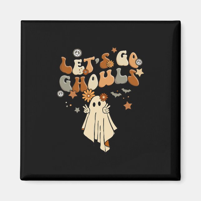 Imán Vamos a los fantasmas Halloween cómodo Otoño cómod (Frente)
