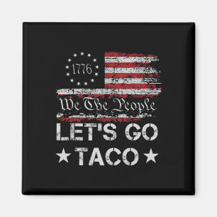 Imán Vamos a taco, bandera de nosotros, retro del puebl