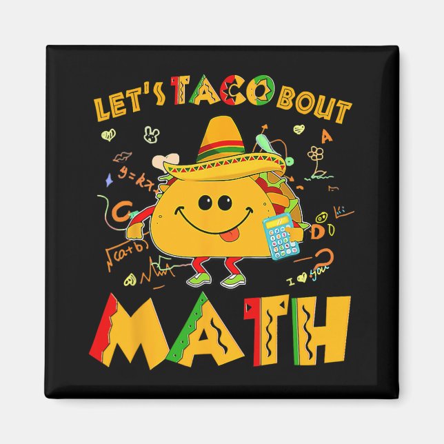 Imán Vamos a Tacos Sobre Divertida Matemática Cinco De  (Frente)