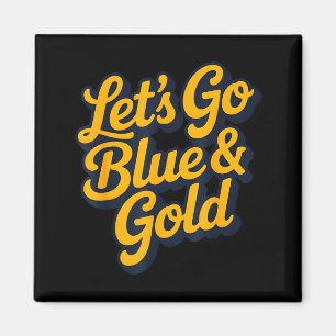 Imán Vamos Equipo Azul Dorado Partido de Día de Juegos