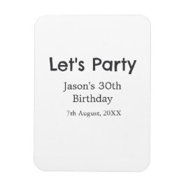 Imán Vamos fiesta feliz 30 cumpleaños nombre gris simpl