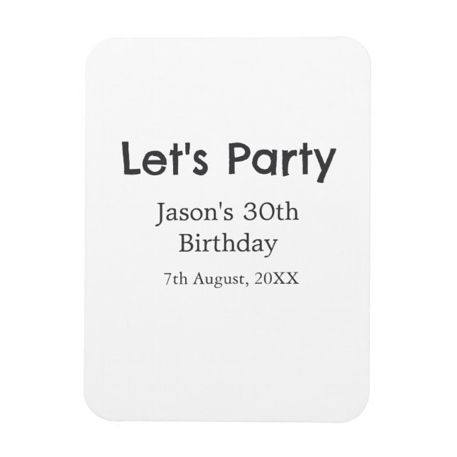 Imán Vamos fiesta feliz 30 cumpleaños nombre gris simpl (Vertical)