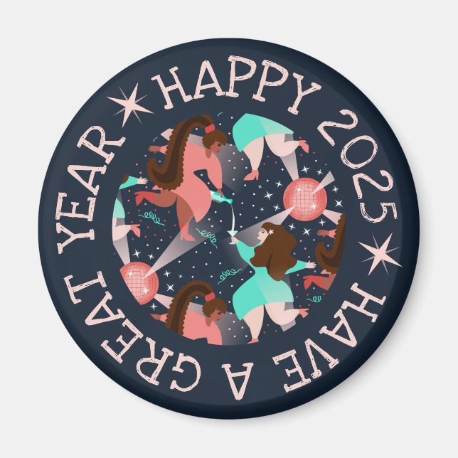 Imán ¡Vamos Fiesta! Magnate de Año Nuevo (Frente)