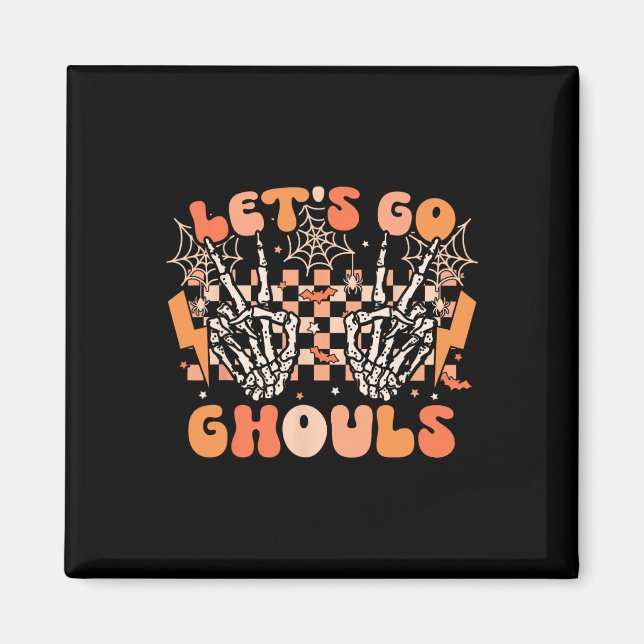 Imán Vamos Ghouls Halloween Skeleton Costume Retro G (Frente)