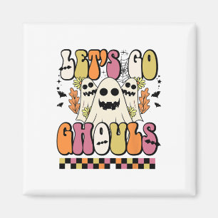 Imán Vamos Ghouls Retro Floral Fantasma Groovy Hallowee