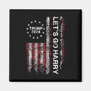 Imán Vamos Harry Divertido Trump 2024 Bandera De EE. UU