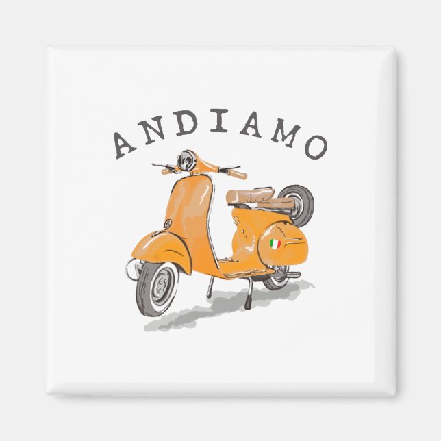 Imán Vamos Italia Scooter Amarillo  (Frente)
