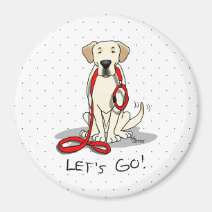 Imán ¡Vamos! Labrador amarillo recuperador - Perro lind