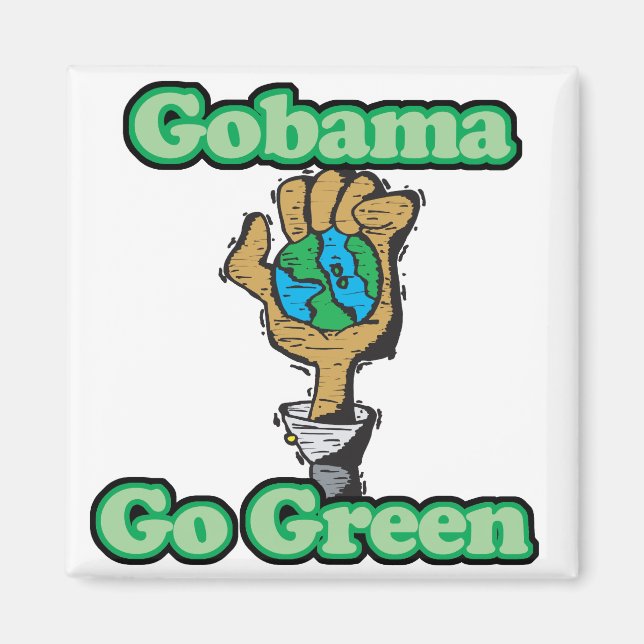 Imán Vamos Obama vamos verde (Frente)
